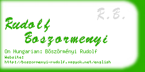 rudolf boszormenyi business card