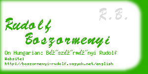 rudolf boszormenyi business card